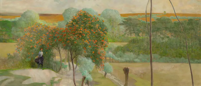 Landskap med rönnbär, högerpanelen av triptyken ”Gå till bäckarna” av Jacek Malczewski