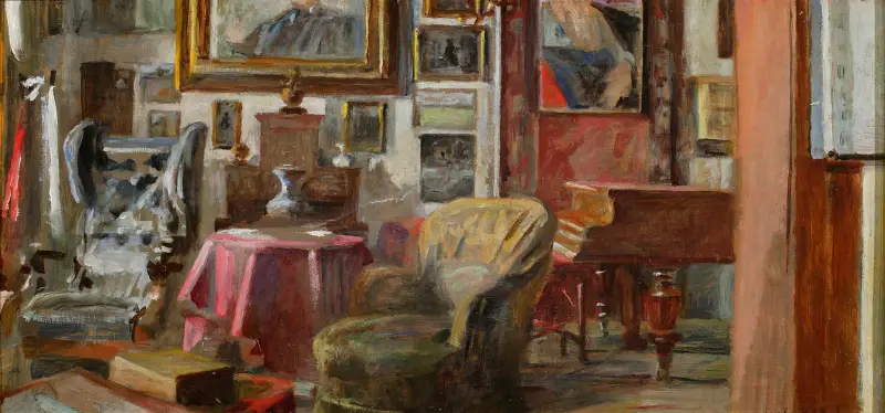 Vardagsrumsinteriör i Lusławice av Jacek Malczewski