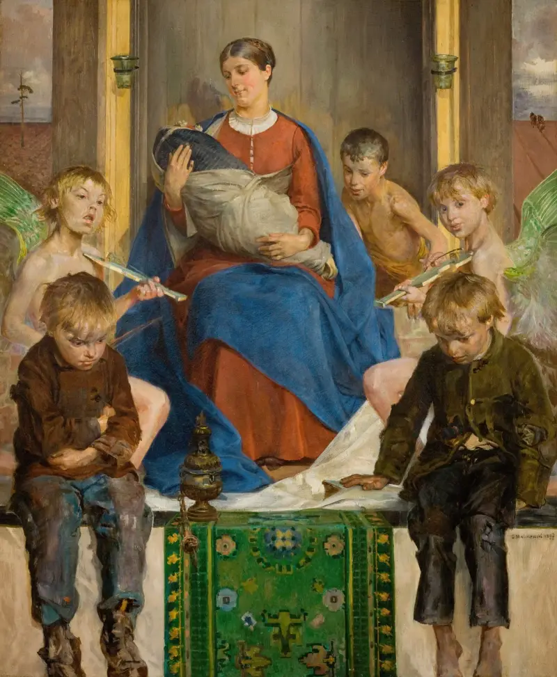 Madonna und Kinder von Jacek Malczewski