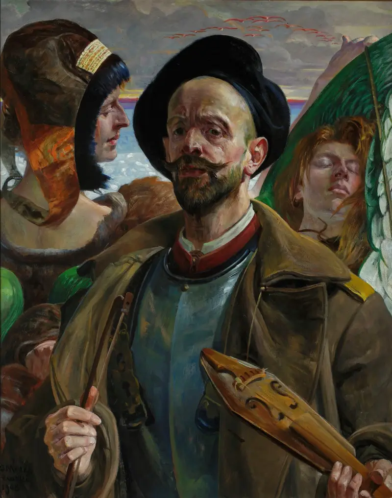 Auf einer Saite – Selbstporträt von Jacek Malczewski