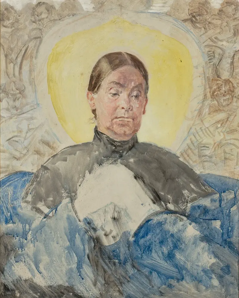 Porträtt av Bronisława, konstnärens syster av Jacek Malczewski
