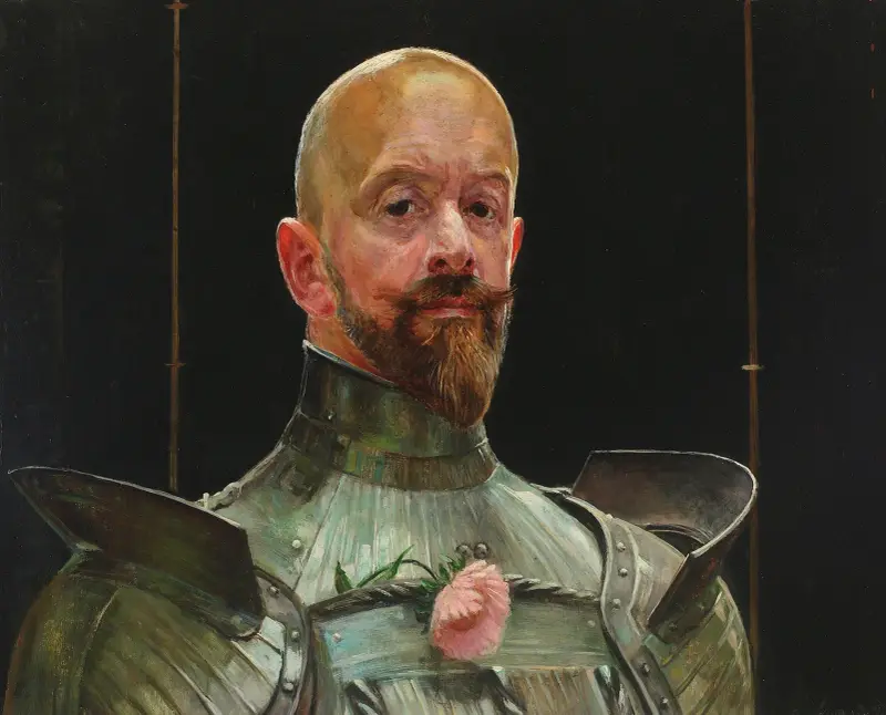 Självporträtt i rustning av Jacek Malczewski