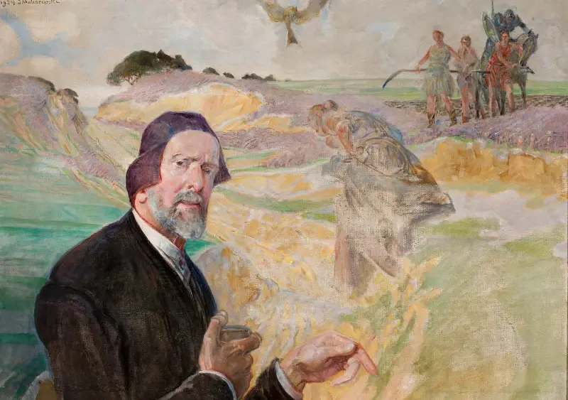 Självporträtt med polsk väg av Jacek Malczewski