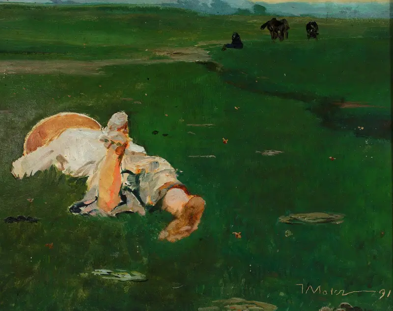 Herdeflicka på ängen av Jacek Malczewski