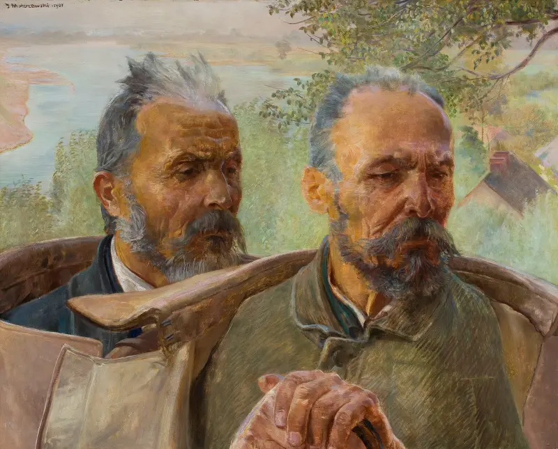 Två gubbhuvuden av Jacek Malczewski