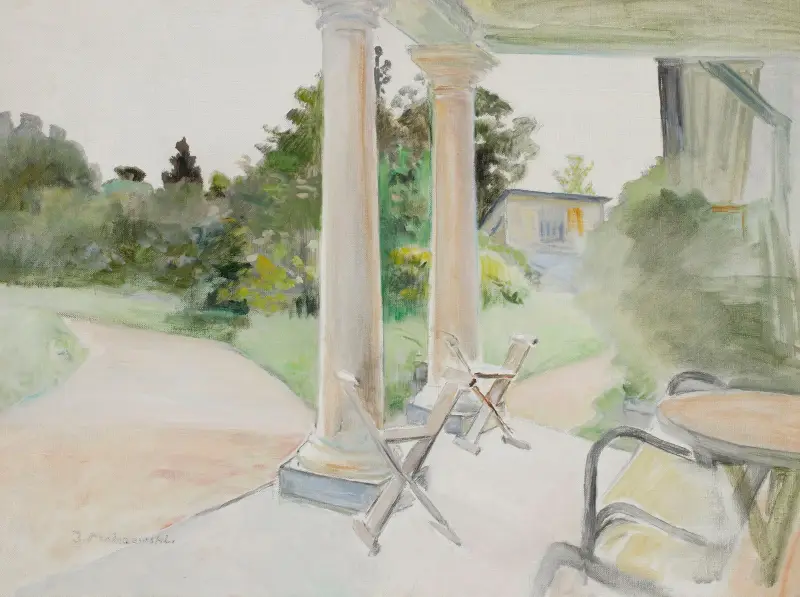 Vy från verandan i Lusławice av Jacek Malczewski