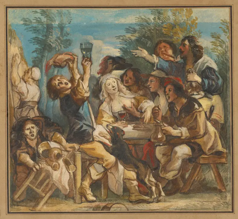 Ett glatt sällskap av Jacob Jordaens