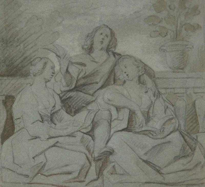 En ung man och två flickor som sjunger av Jacob Jordaens