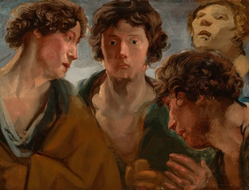 Vier Studien eines Männerkopfes von Jacob Jordaens