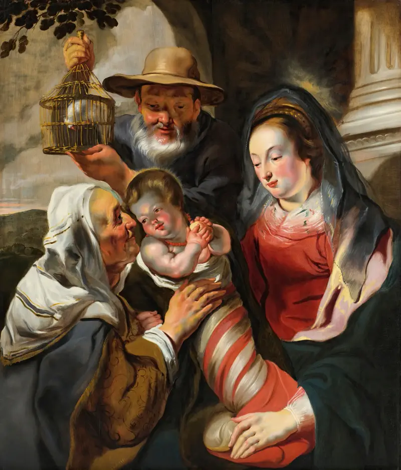 Den heliga familjen med den heliga Anna av Jacob Jordaens