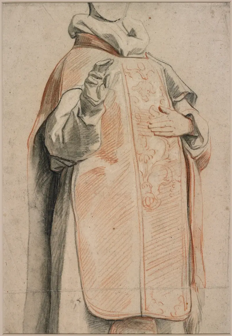 Studie av en figur i prästskrud av Jacob Jordaens