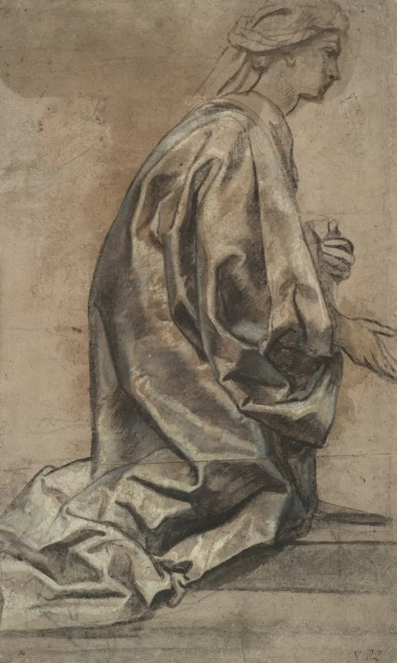 Studie av draperi av Jacob Jordaens