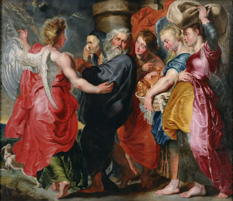 Lots flykt med sin familj från Sodom av Jacob Jordaens