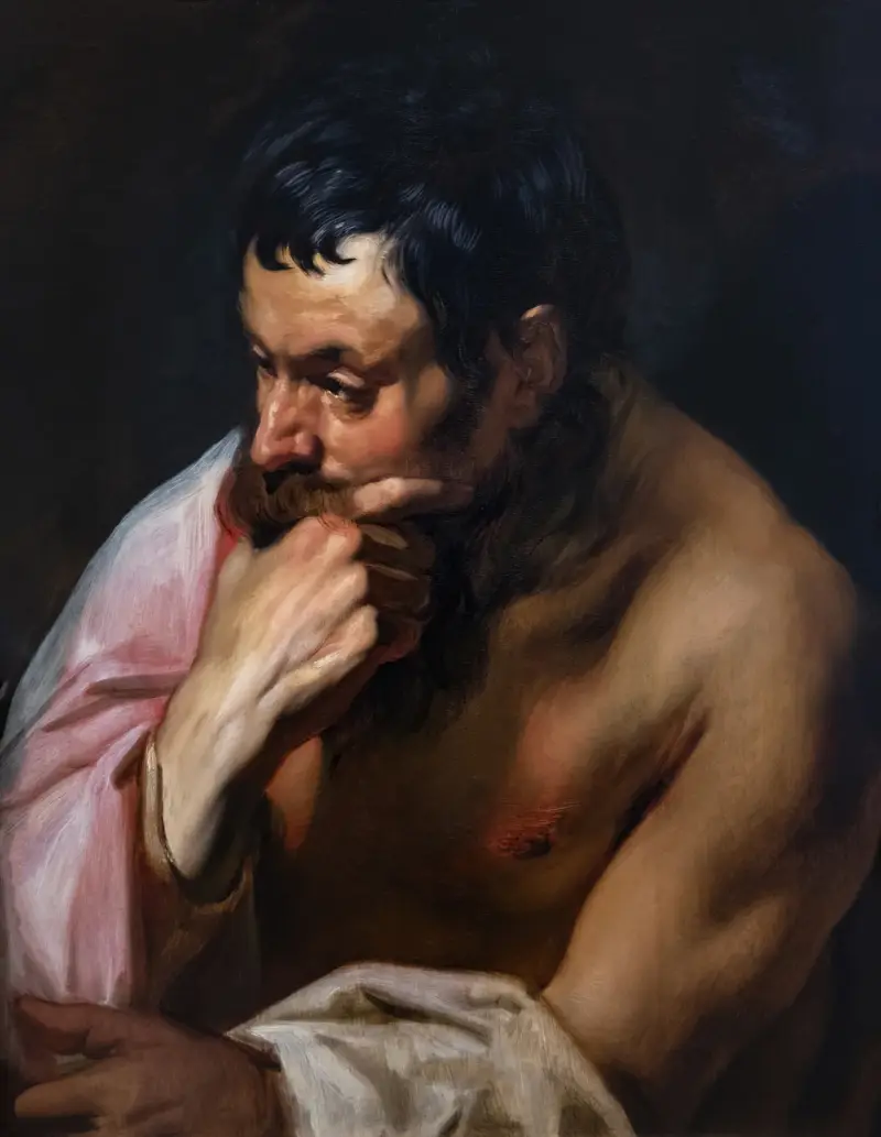 Tänkaren eller Fauna i meditation av Jacob Jordaens