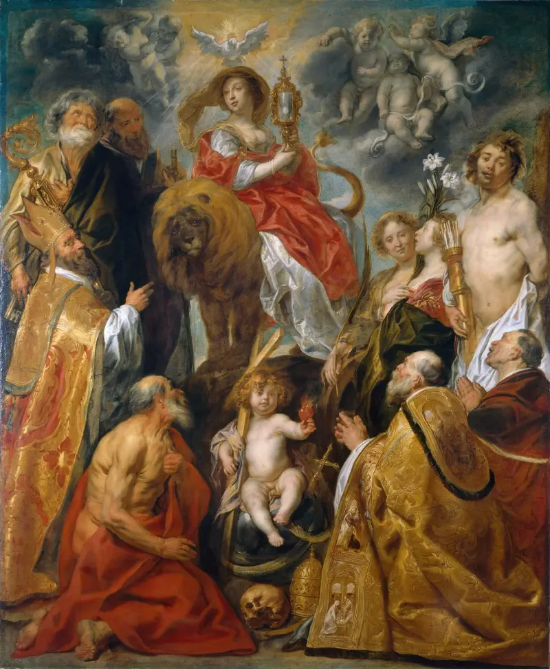 Eukaristins vördnad av Jacob Jordaens