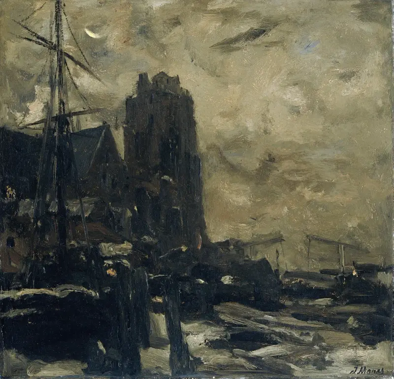 Dordrecht vid aftonen av Jacob Maris