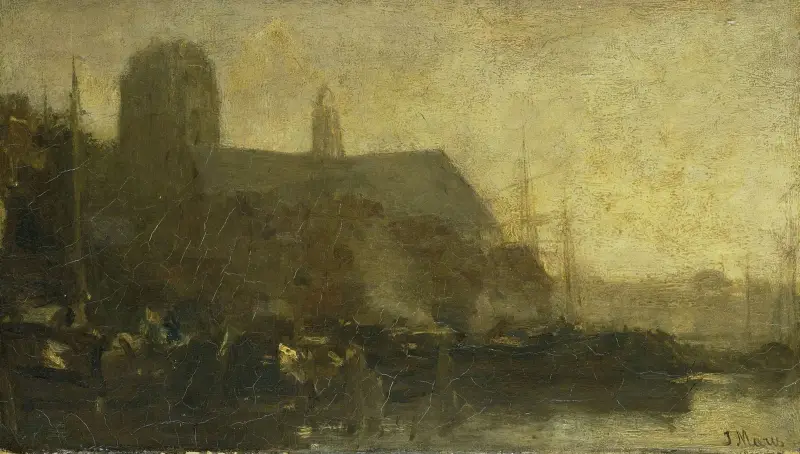 Fartyg i Dordechts hamn av Jacob Maris