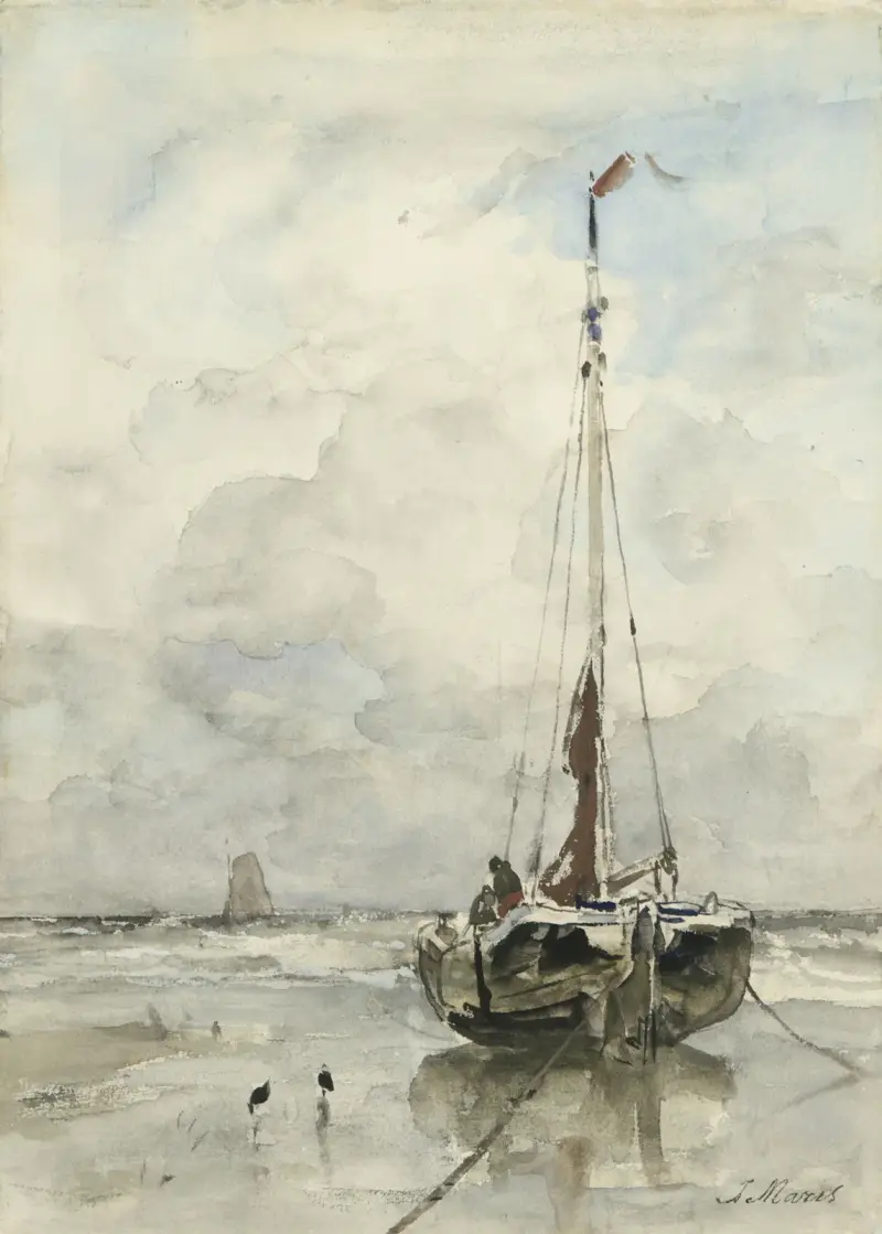 Visserspink aan het strand av Jacob Maris