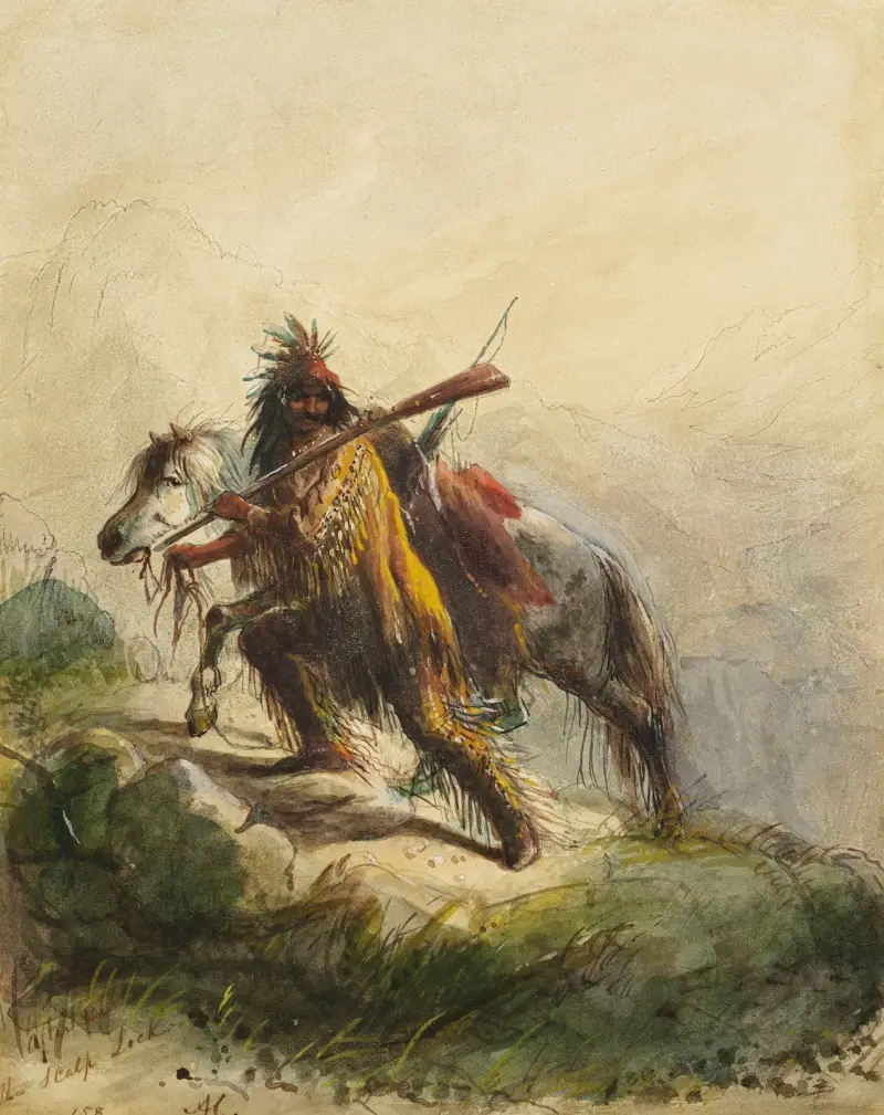 Nach der Schlacht; die Skalplocke von Alfred Jacob Miller