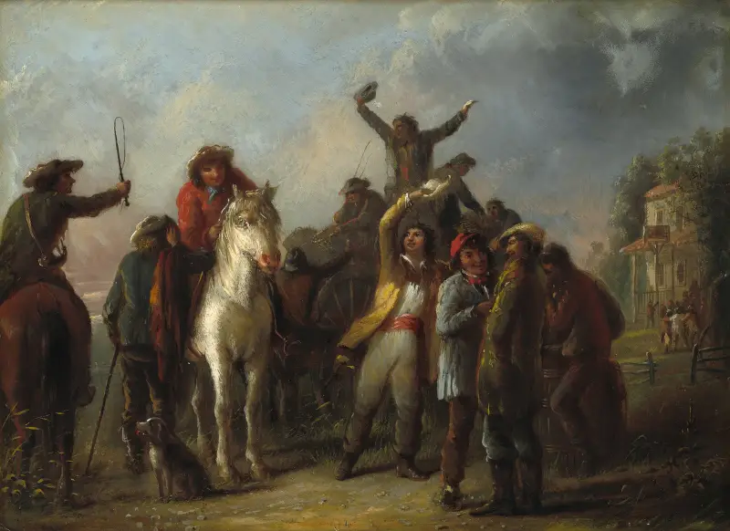 Election Scene, Catonsville,Baltimore County av Alfred Jacob Miller