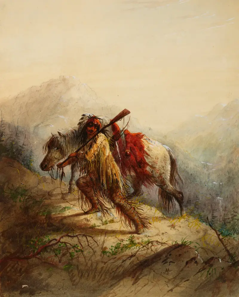 Skalpová kadeř, Alfred Jacob Miller