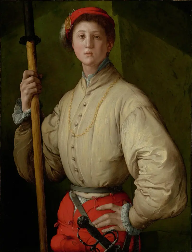 Portrait of a Halberdier av Pontormo (Jacopo Carucci)