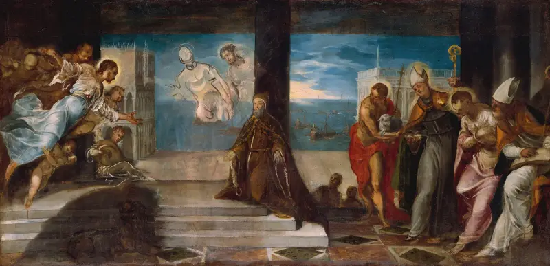 Doge Alvise Mocenigo (1507–1577) inför Frälsaren av Jacopo Tintoretto