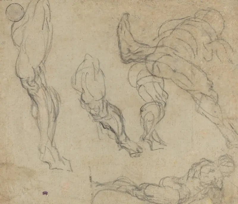 Figuren und Beine (Rückseite) von Jacopo Tintoretto