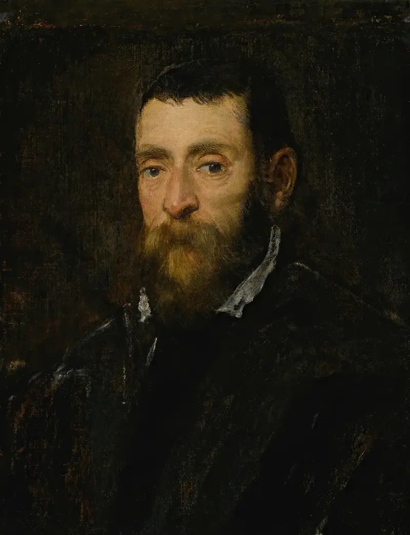 Porträt eines bärtigen Mannes, möglicherweise Prinz Antonio di Santacroce von Rom von Jacopo Tintoretto