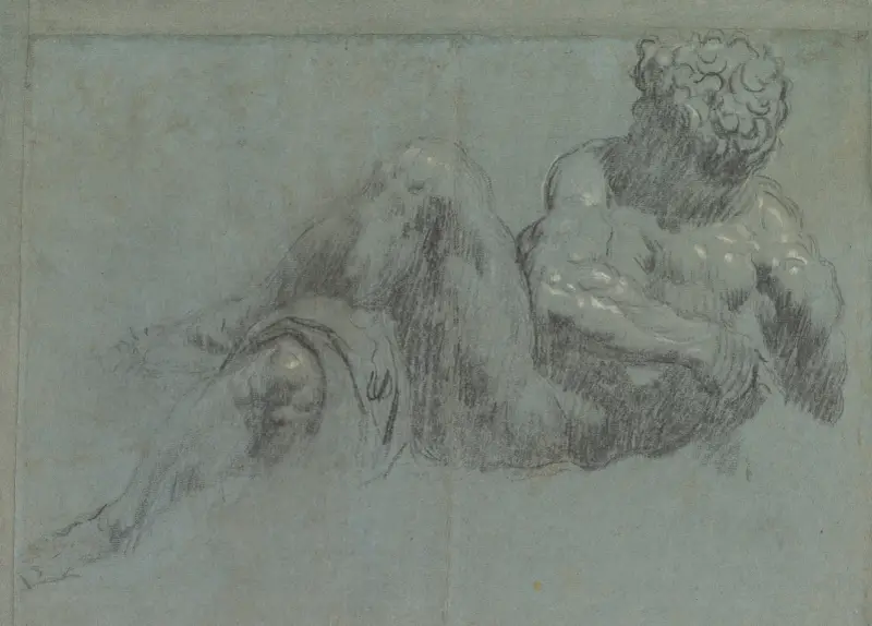 Studie efter Michelangelos Giorno av Jacopo Tintoretto