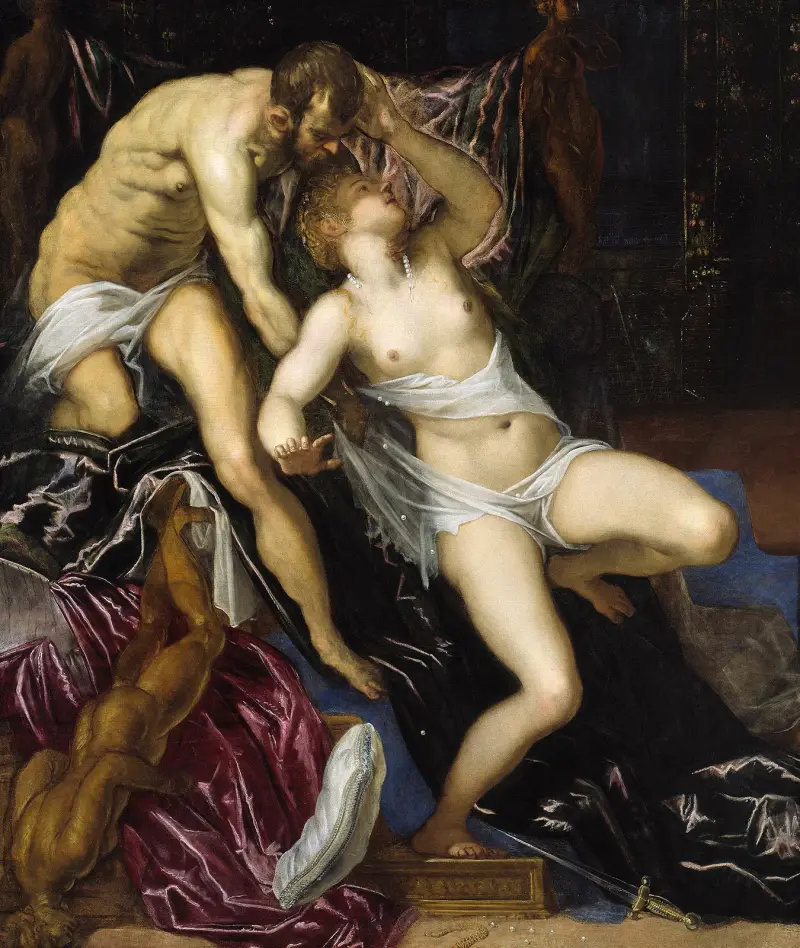 Tarquinius och Lucretia av Jacopo Tintoretto