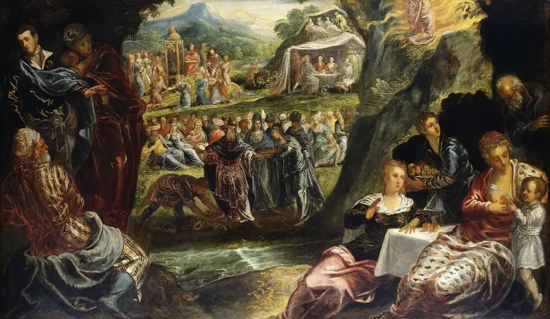 Tillbedjan av guldkalven av Jacopo Tintoretto