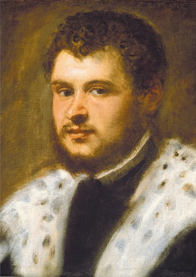 Junger Mann mit Bart von Jacopo Tintoretto