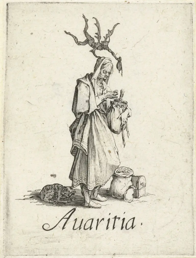 Avaritia (Habgier) von Jacques Callot