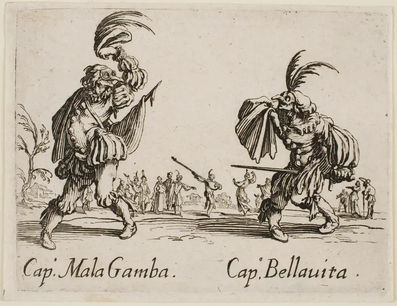 Cap. Mala Gamba och Cap. Bellavita av Jacques Callot