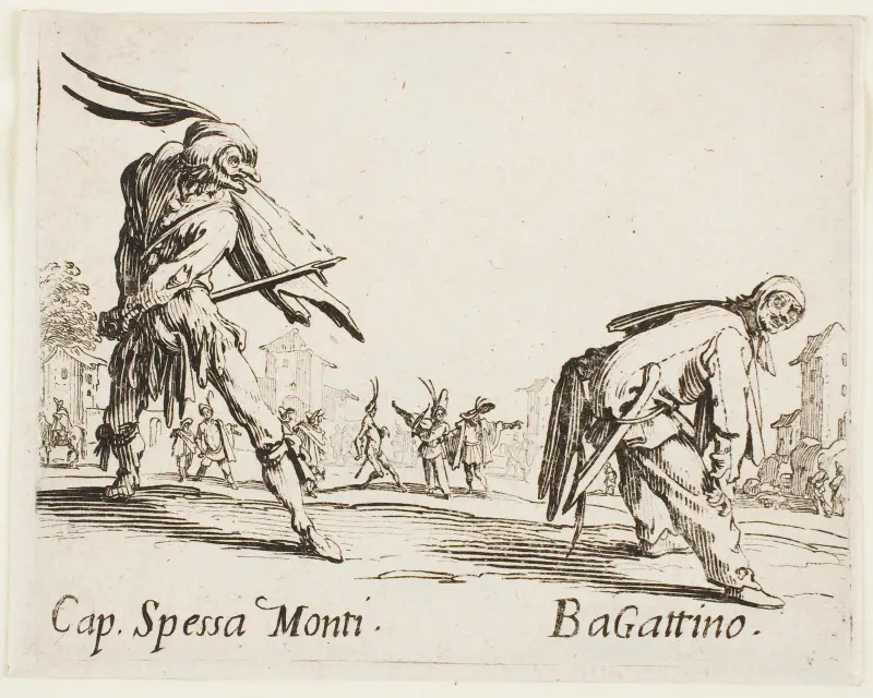 Cap. Spessa Monti and Bagatino av Jacques Callot