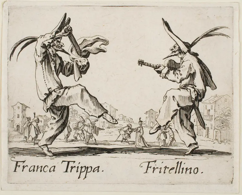 Franca Trippa och Fritellino av Jacques Callot