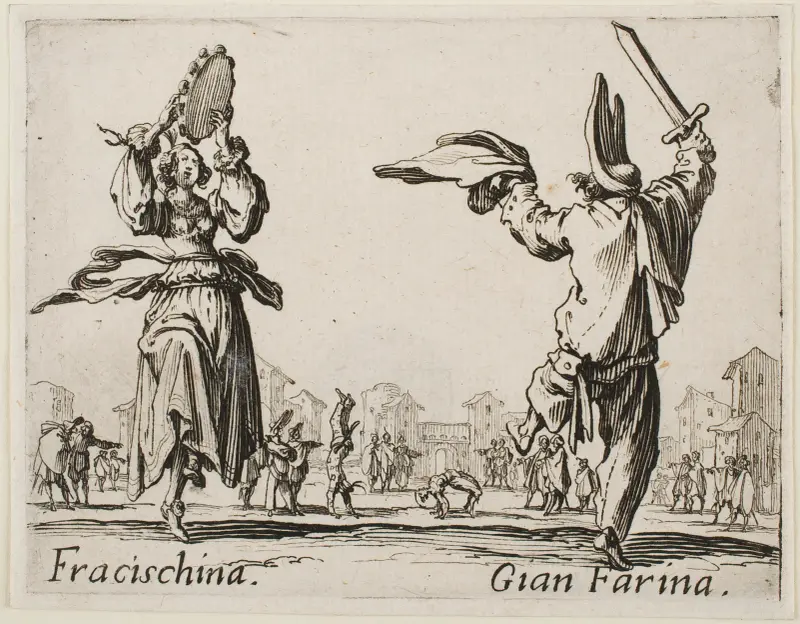 Francischina and Gian Farina av Jacques Callot