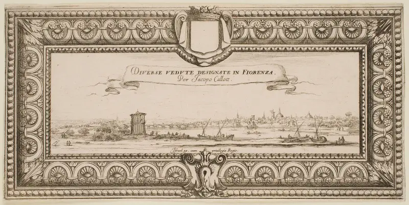 Frontespis till 'The Landscapes of Florence' av Jacques Callot