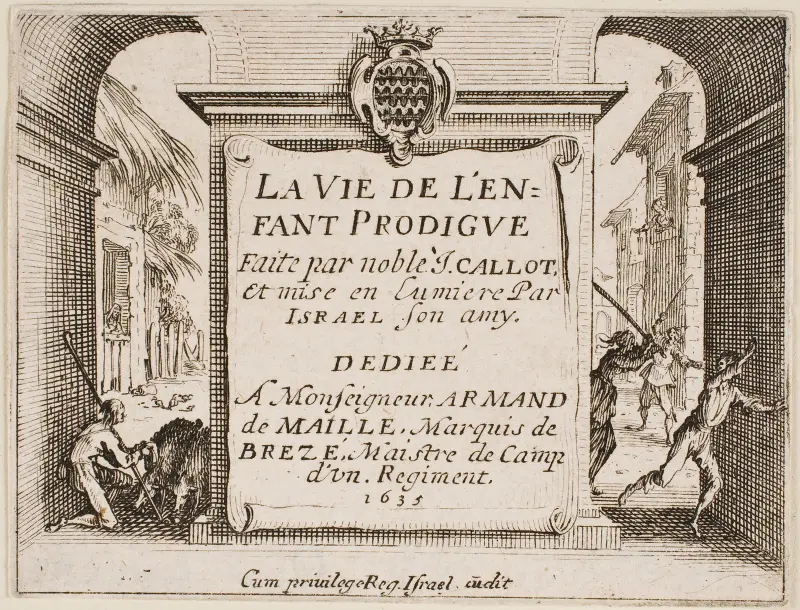 Frontespis till 'Den förlorade sonen' av Jacques Callot