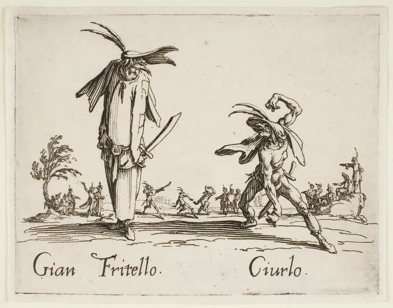 Gian Fritello and Ciurlo av Jacques Callot