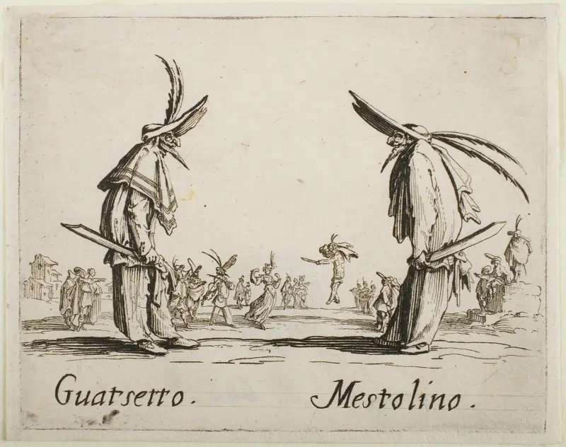 Guatsetto and Mestolino av Jacques Callot