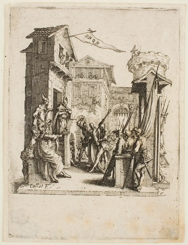 Jesus inför Kaifas av Jacques Callot