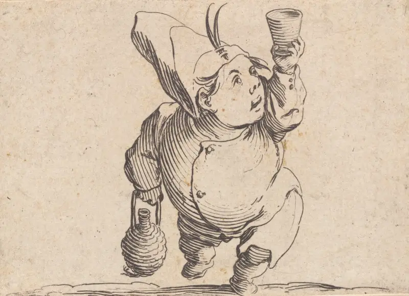 Der Trinker von vorn gesehen von Jacques Callot