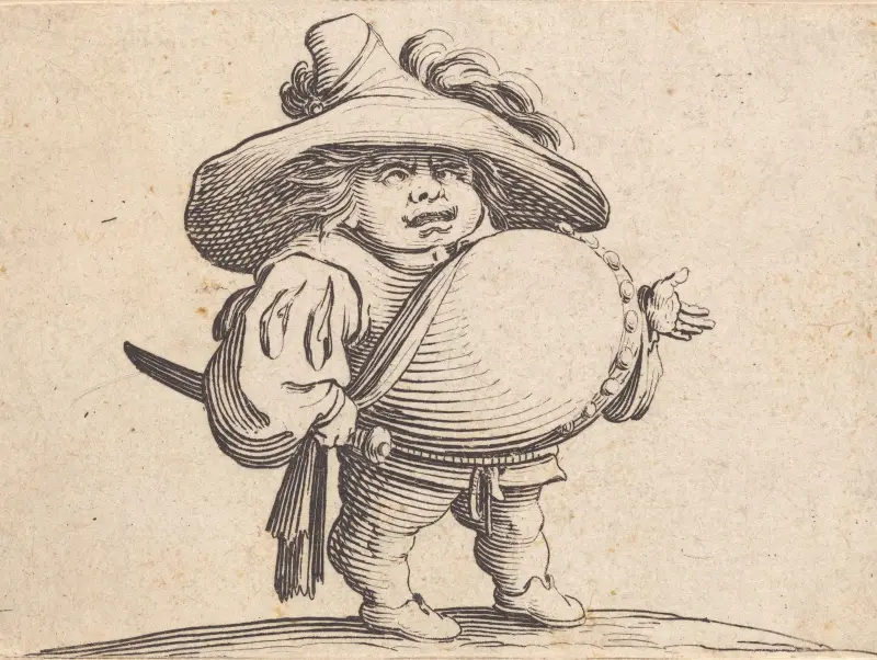 L’homme au gros ventre orné d’une rangée de boutons av Jacques Callot