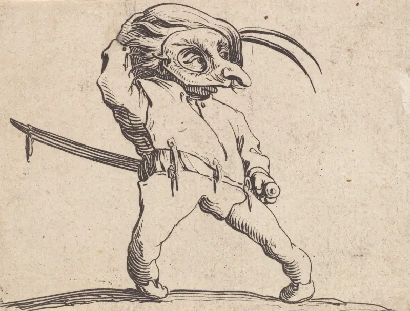 L’homme masqué aux jambes torses av Jacques Callot