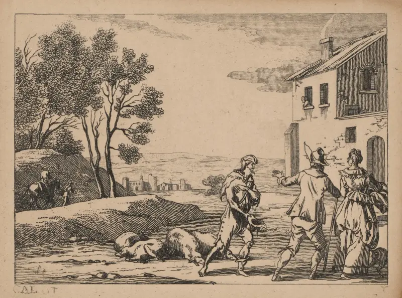 Den förlorade sonens liv – Den förlorade sonen som svinherde av Jacques Callot