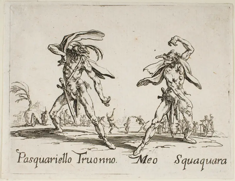 Pasquariello Truonno and Meo Squaquara av Jacques Callot