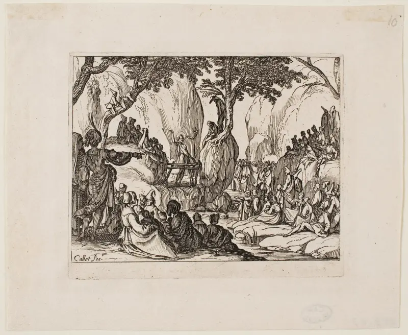 Johannes predikar i öknen av Jacques Callot