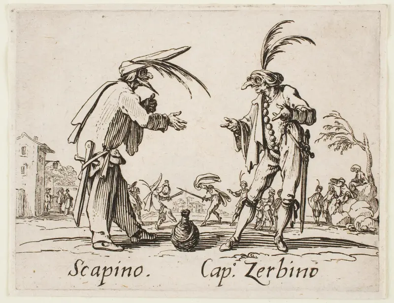 Scapino and Cap. Zerbino av Jacques Callot